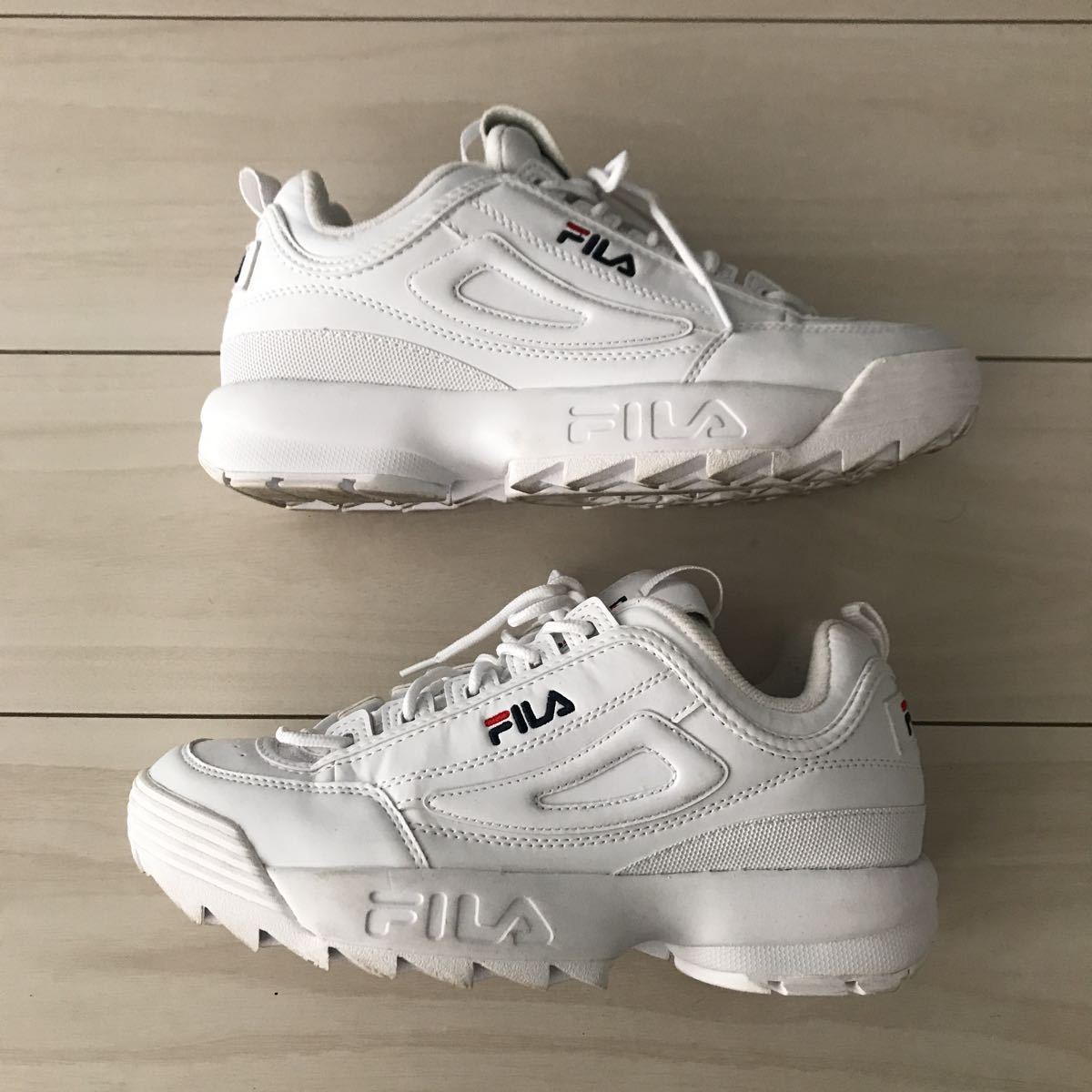 FILA* filler tislapta-2*DISRUPTOR2*27cm*US9 white * men's thickness bottom sneakers sport legs length dato sneakers 