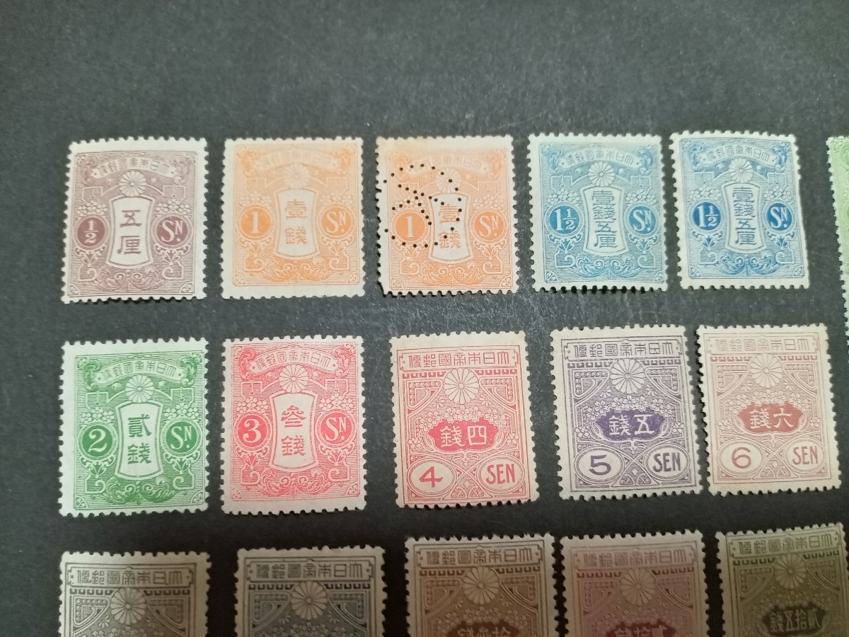 日本切手 旧大正毛紙18種完32枚