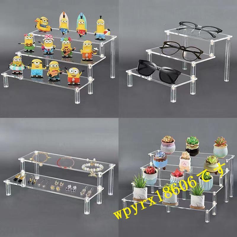  acrylic fiber cosmetics perfume cupcake car toy riser display stand shelves. equipment ornament clear 3 layer 