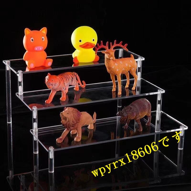  acrylic fiber cosmetics perfume cupcake car toy riser display stand shelves. equipment ornament clear 3 layer 