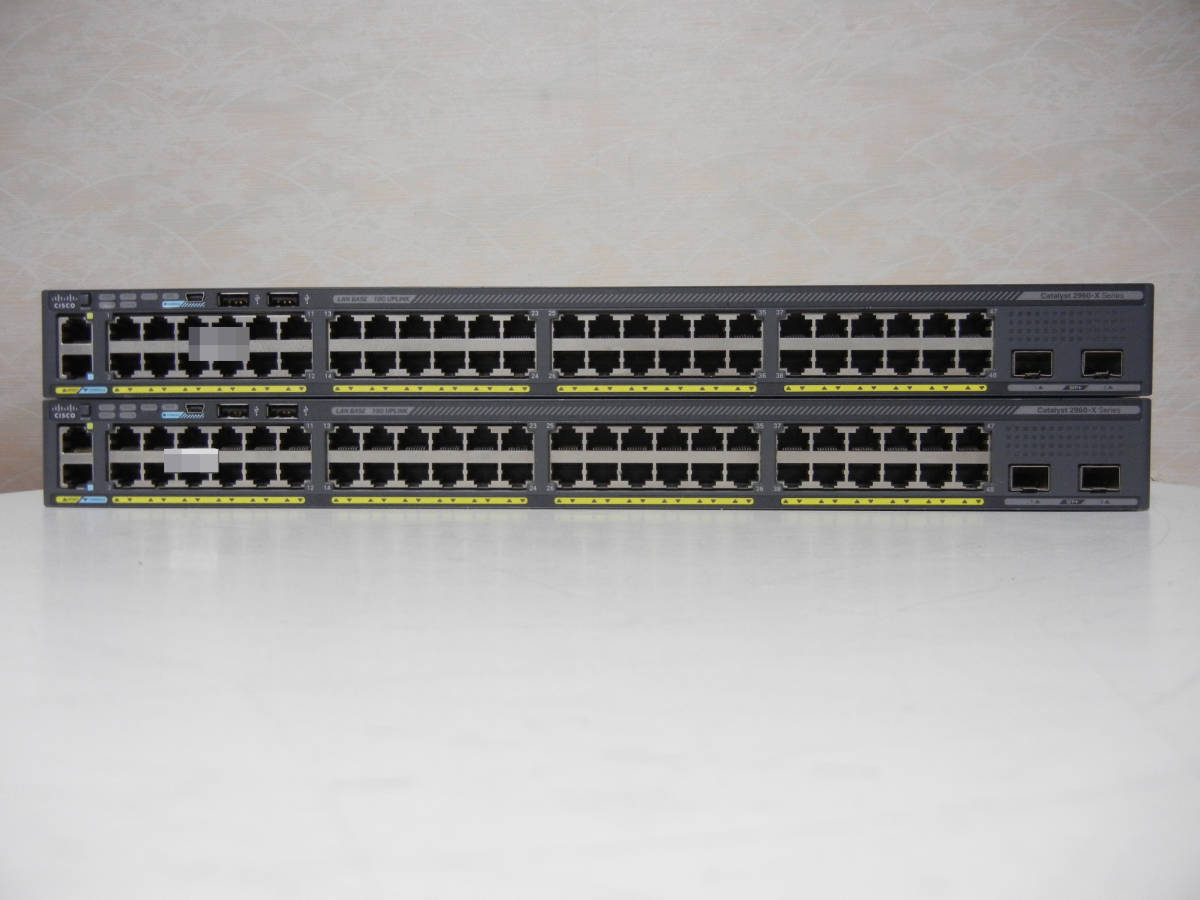 《》【中古】2台SET Cisco WS-C2960X-48TD-L Catalyst 2960-Xシリーズ Stackモジュール付き 初期化_画像1