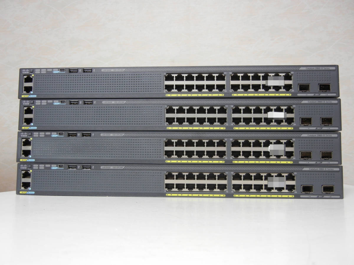 豪奢な Cisco 《》【中古】4台SET WS-C2960X-24TD-L 初期化 Stack