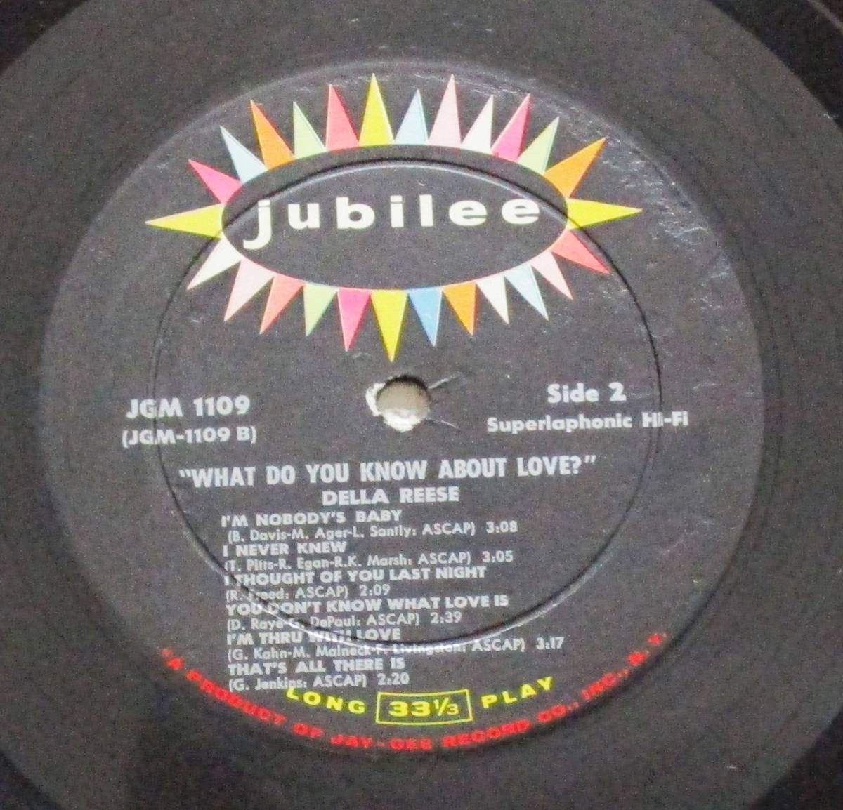 Della Reese ＂ What Do You Know About Love ? ” 　30㎝LP USAオリジナル　195ｇ超重量盤_画像6