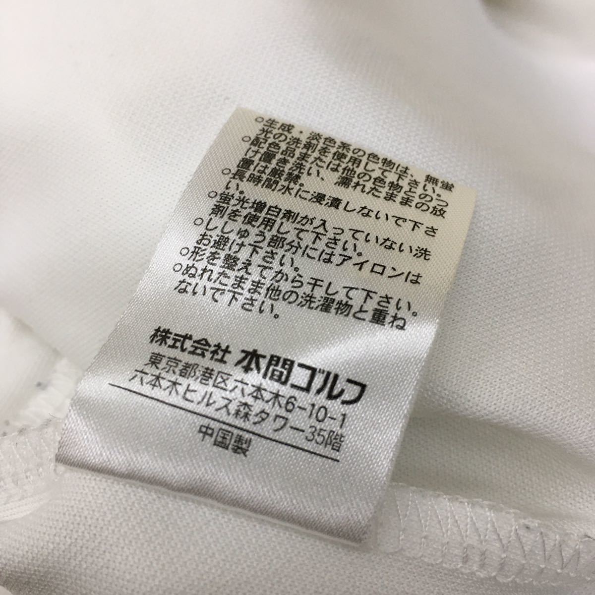 本間ゴルフ honma golf 白 半袖ポロシャツ ゴルフウェア 日本製 m