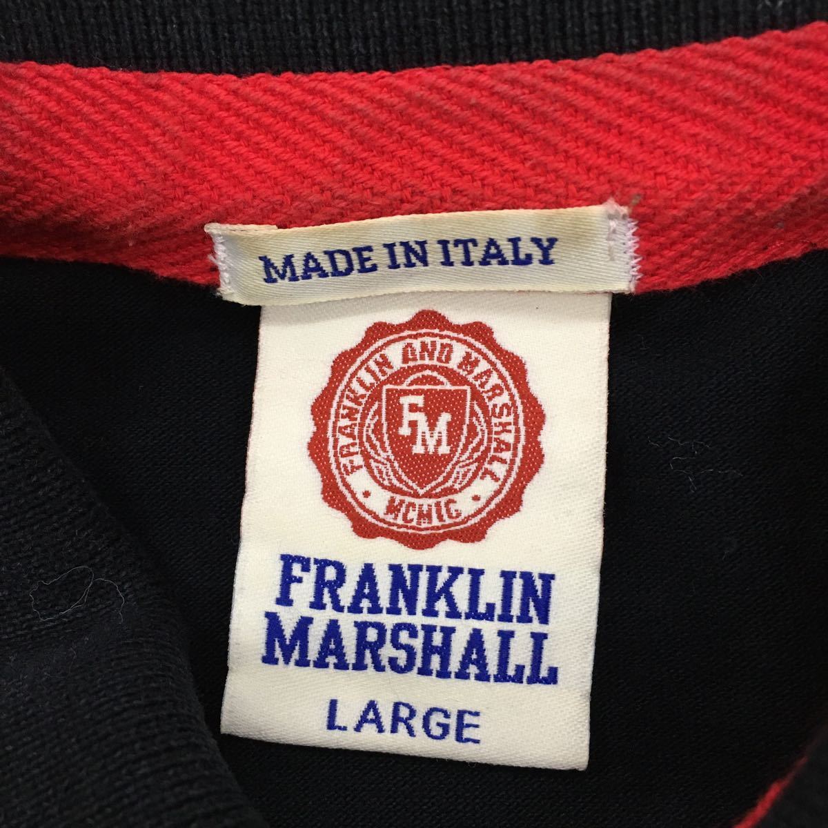 FRANKLIN & MARSHALL フランクリンマーシャル スポーツ 半袖ポロシャツ ビッグロゴ バックプリント メンズ サイズL イタリア製