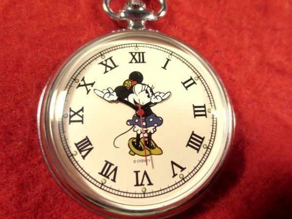 DN608)* work properly wristwatch free shipping ( outside fixed form )*Disney Mickey Disney minnie *. hand .grugru super rare goods 