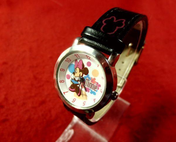 DN69)* work properly wristwatch free shipping ( outside fixed form )*Disney Mickey Minnie Disney * Mickey * minnie Chan 