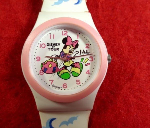 DN5H0)* work properly wristwatch free shipping ( outside fixed form )*Disney Mickey Disney *JAL machine inside limitation minnie * pink 