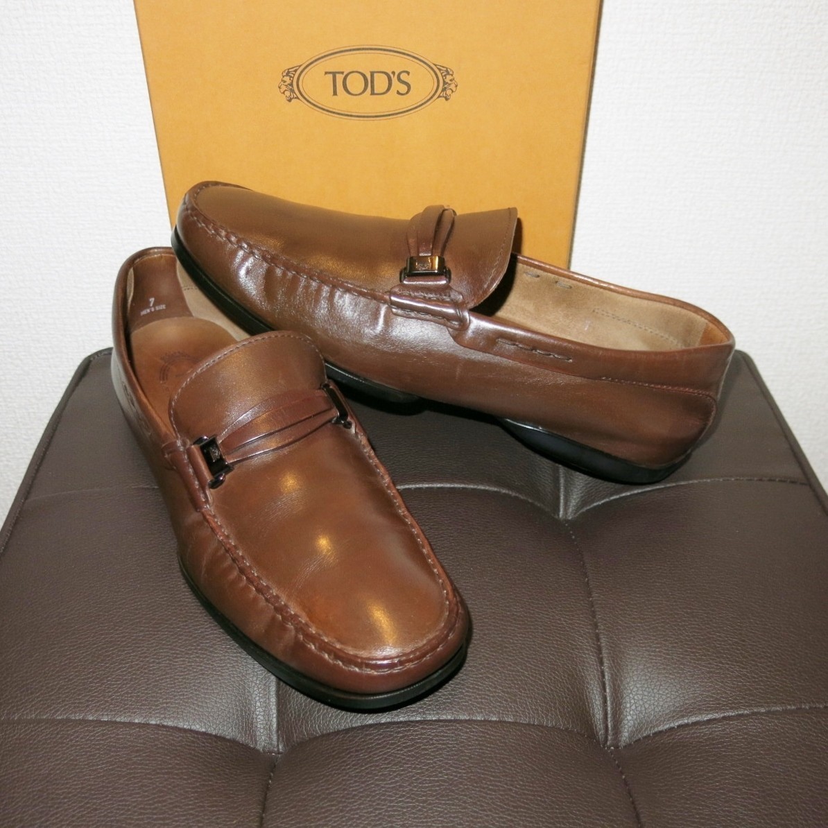 この時期の必須アイテム！トッズ|TOD's|表記7|26㎝|ドライビング|茶|i1075【0723-01】_画像1