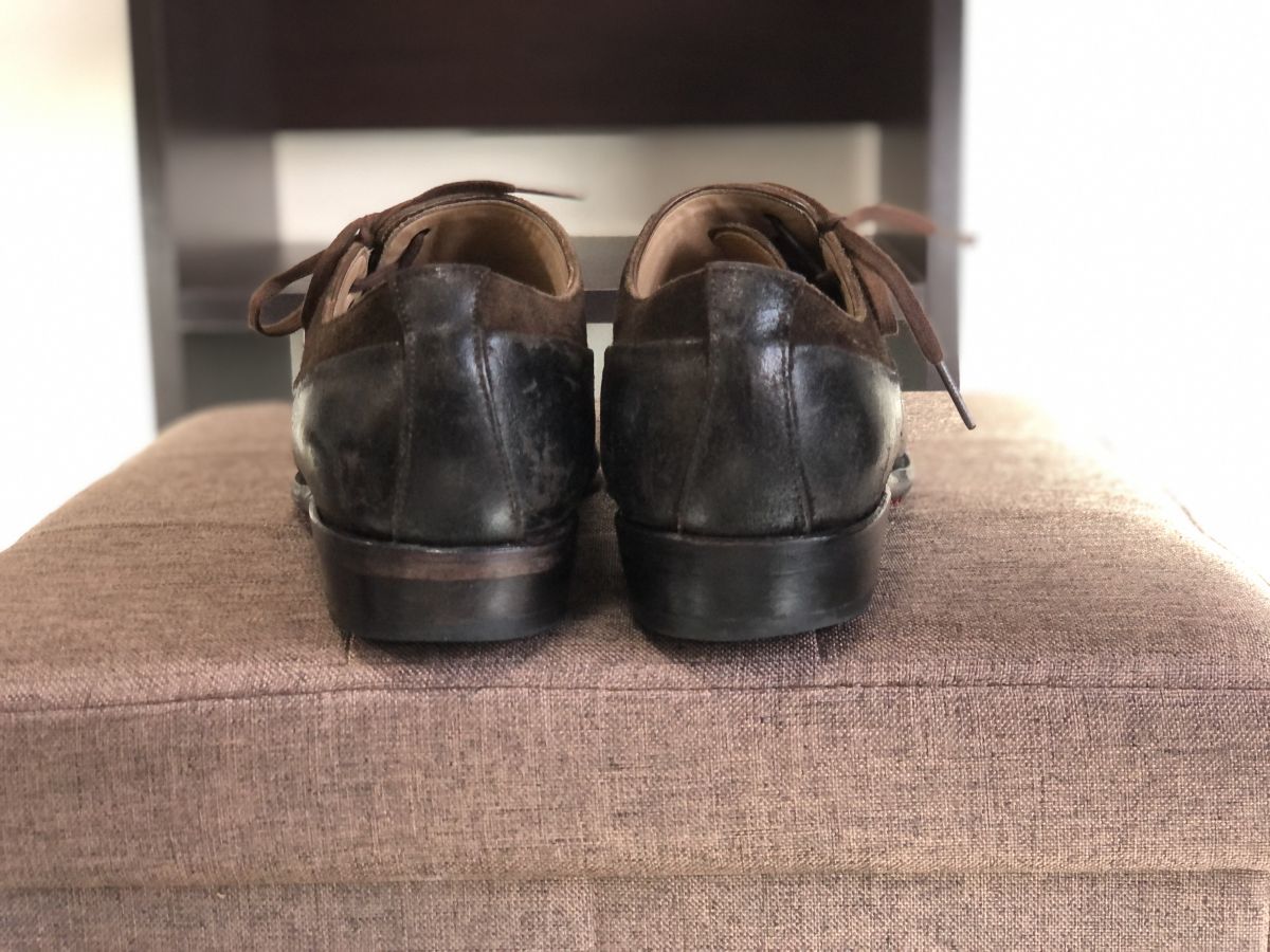 隠れた名靴！J.A.Ramis by Meermin|メルミン|表記6|24.5㎝|濃茶＋黒|ダメージレザー|k893_画像6