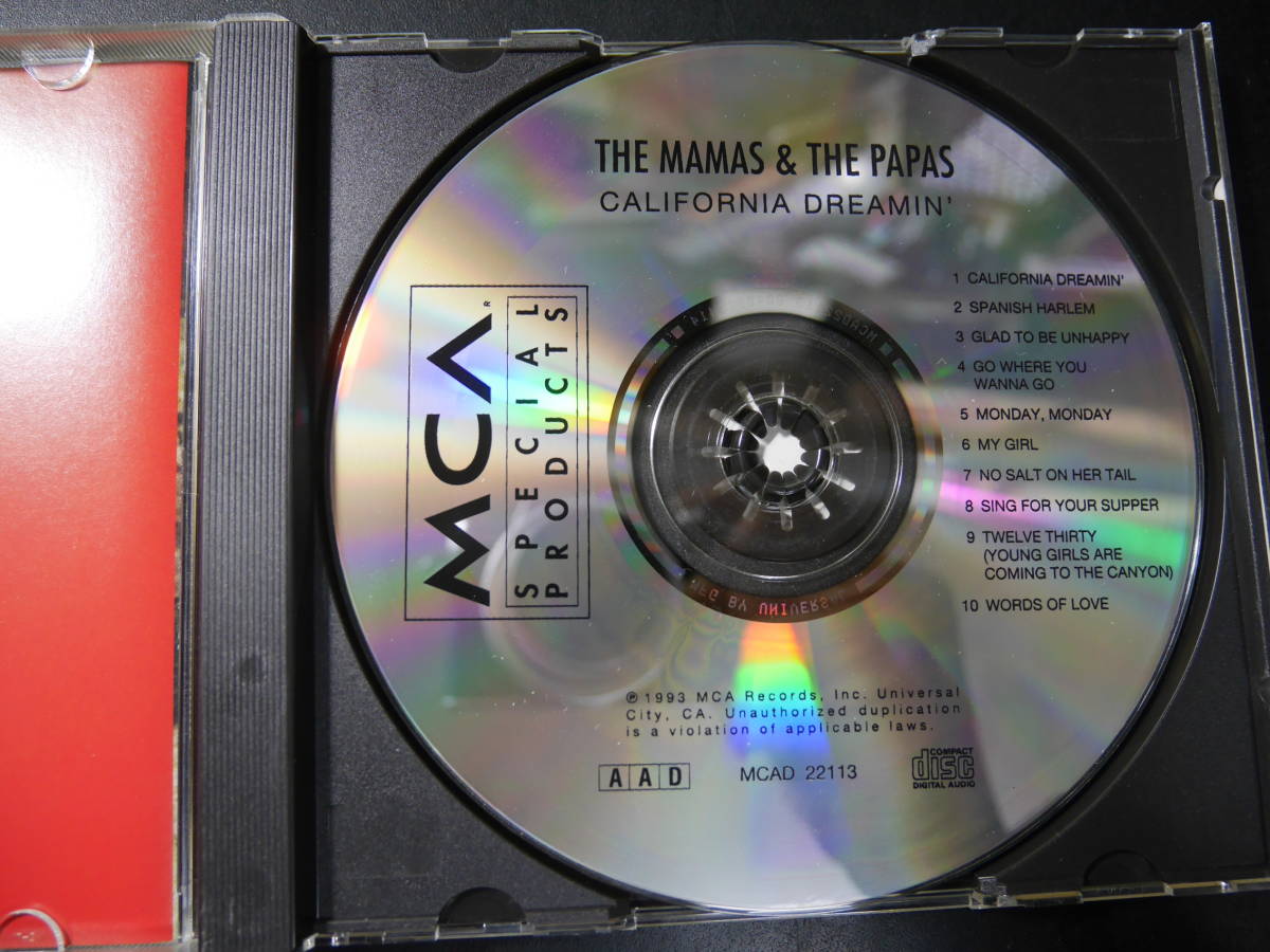 CD ◎ THE MAMAS & THE PAPAS /CALFORNIA DREAMIN' ～ 10曲 MCAD22113 （US）_画像3