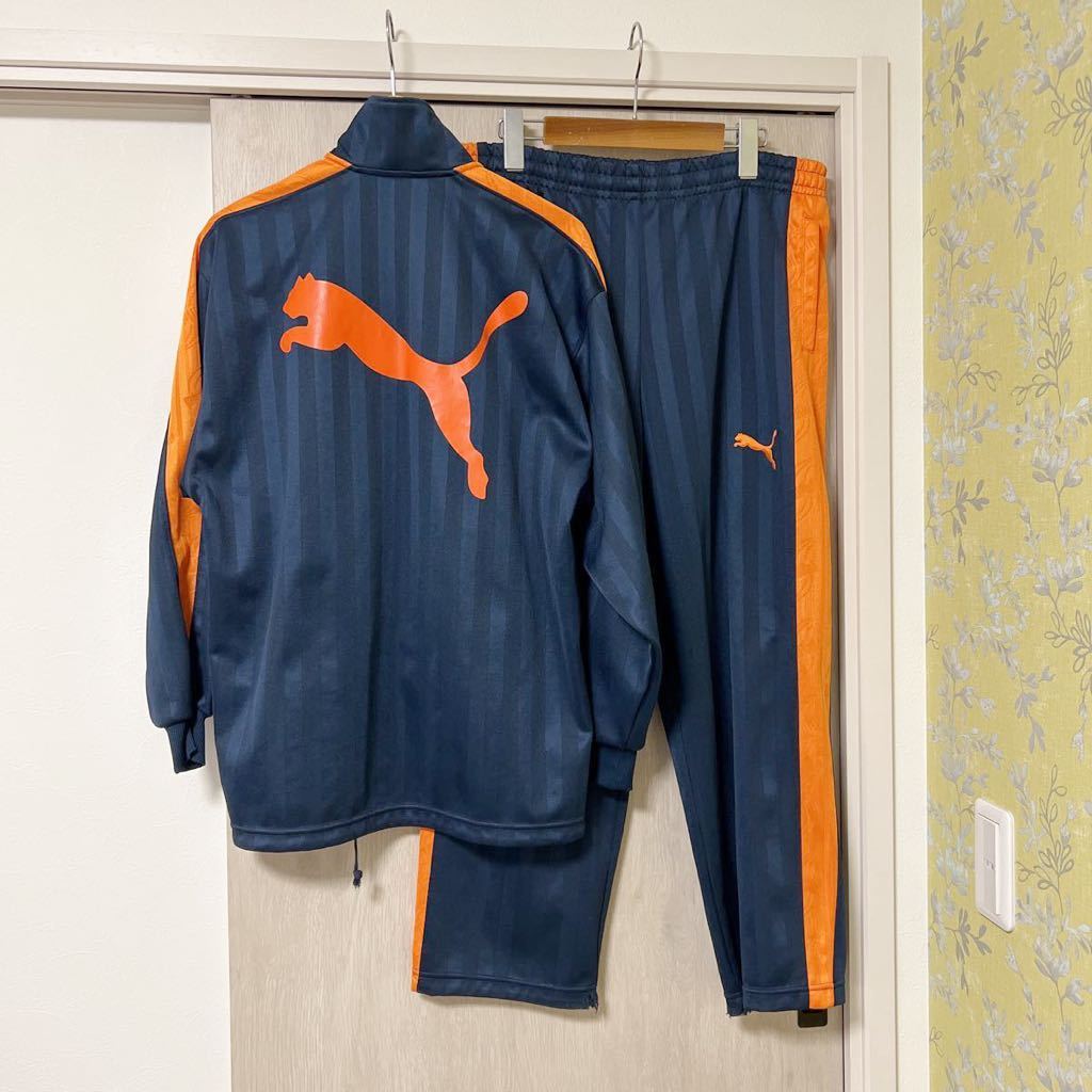PUMA プーマ ジャージ上下 ビックロゴ ネイビー オレンジ - トップス PUMA プーマ ジャージ上下 ビックロゴ ネイビー オレンジ - トップス