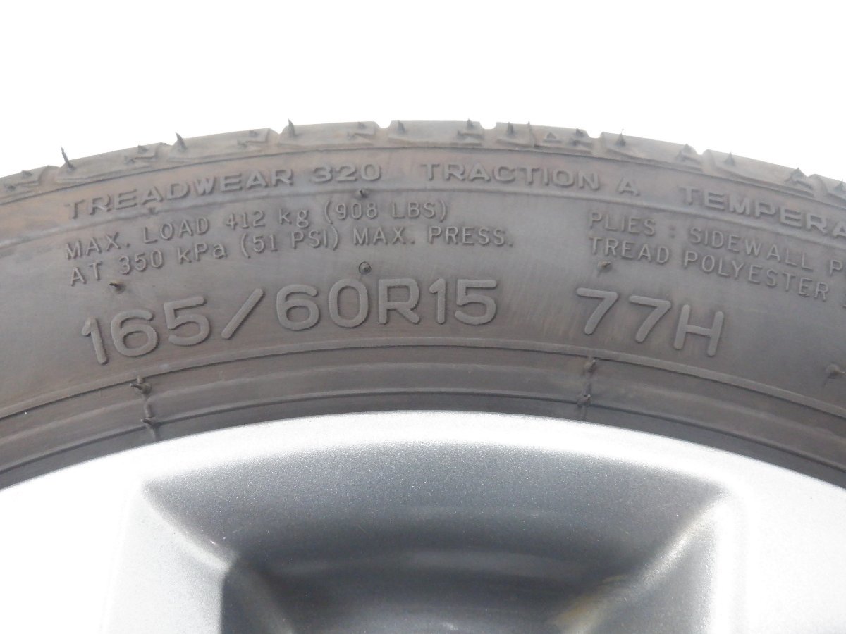 ☆21年製 バリ山 ソリオ☆ 4H 100 4.5J +45 15インチ スズキ純正 アルミホイール タイヤ 165/60R15 Green/SPORT 4本の画像6