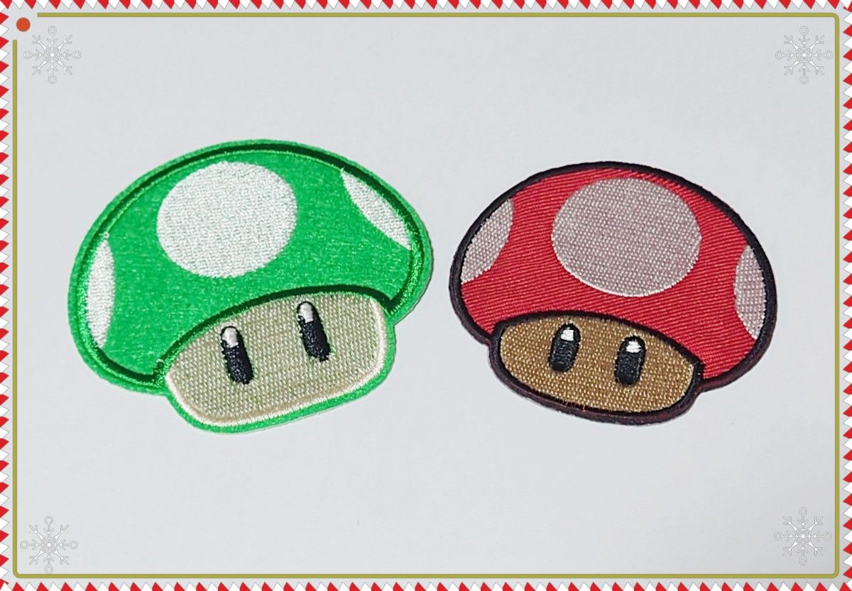 w-41】マリオ 緑キノコ(1up) 赤キノコ(スーパーきのこ) 2枚 w-41】マリオ 緑キノコ(1up) 赤キノコ(スーパーきのこ) 2枚