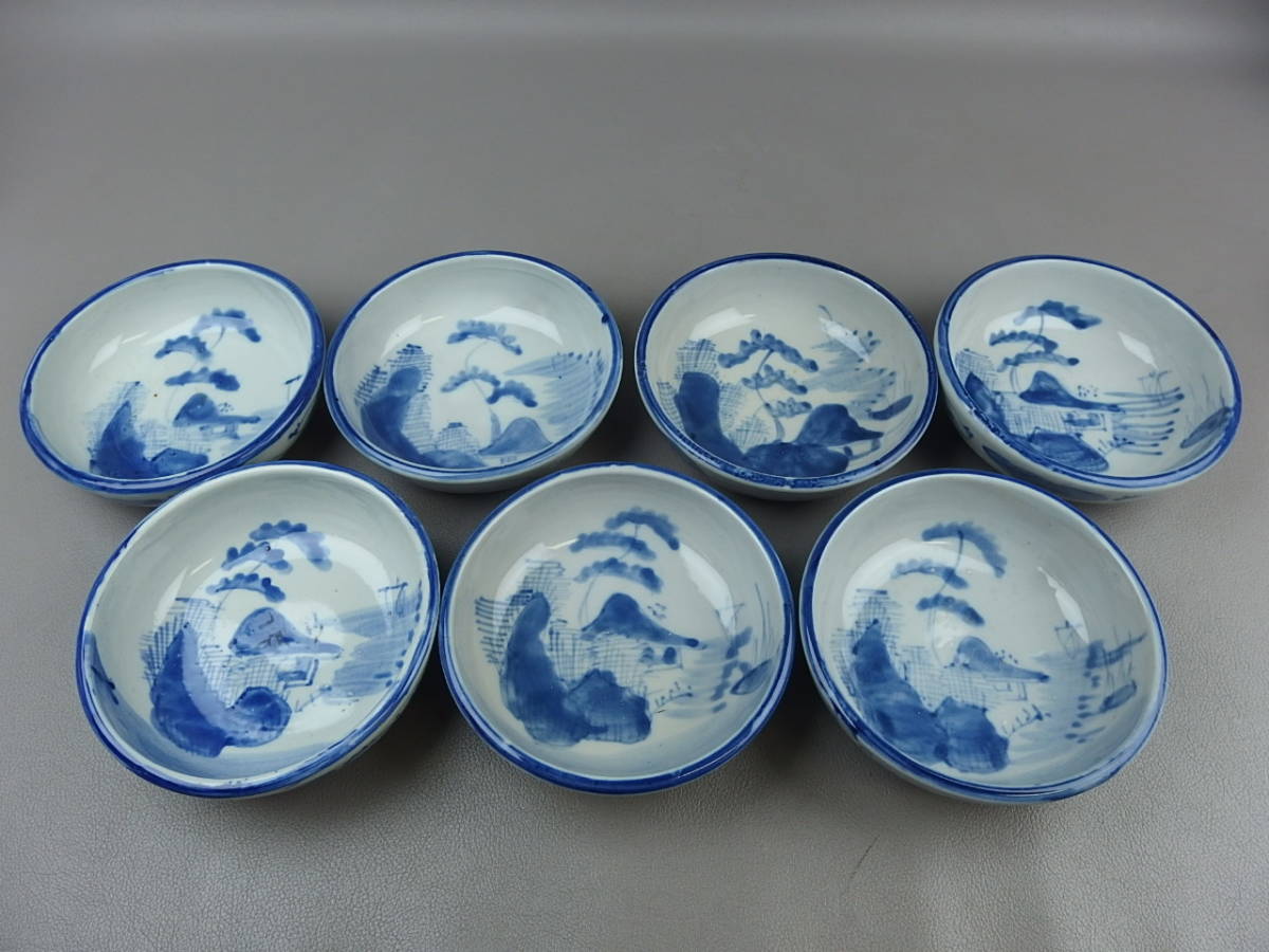 楽天 【骨董・茶道具】☆伊万里焼?瀬戸焼?染付山水なます皿 和食