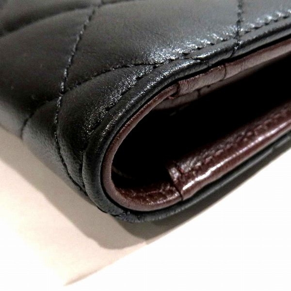 シャネル マトラッセ ラムスキン 財布 長財布 2つ折り財布 ユニ