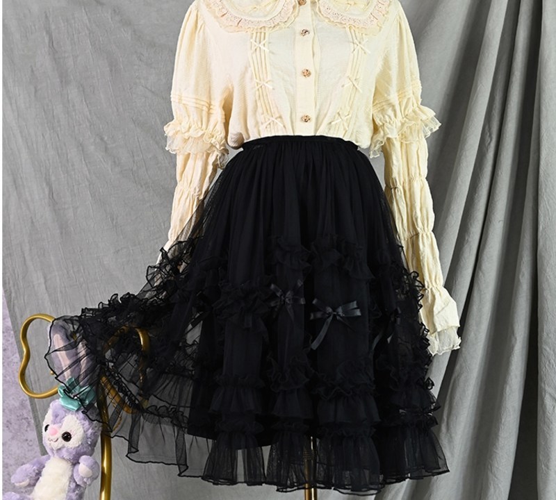 Lolita Лолита over юбка pechi пальто имеется юбка chu-ru юбка 2Way низ .. симпатичный длинный длина medium длина длина 63cm