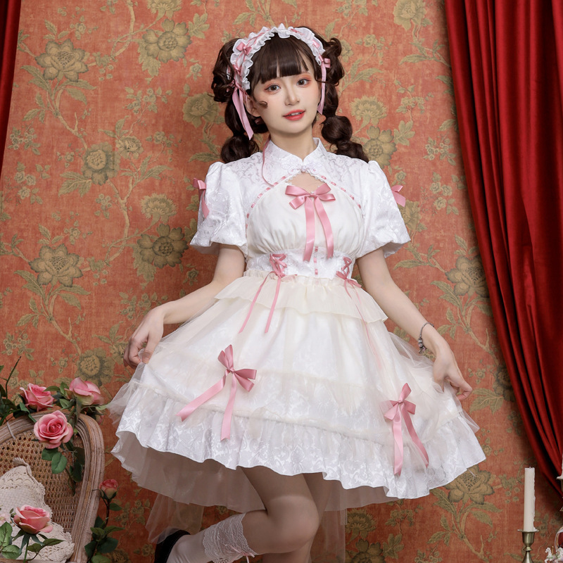 最大94%オフ! 中華ロリータ ワンピース ドレス 半袖 メイド服