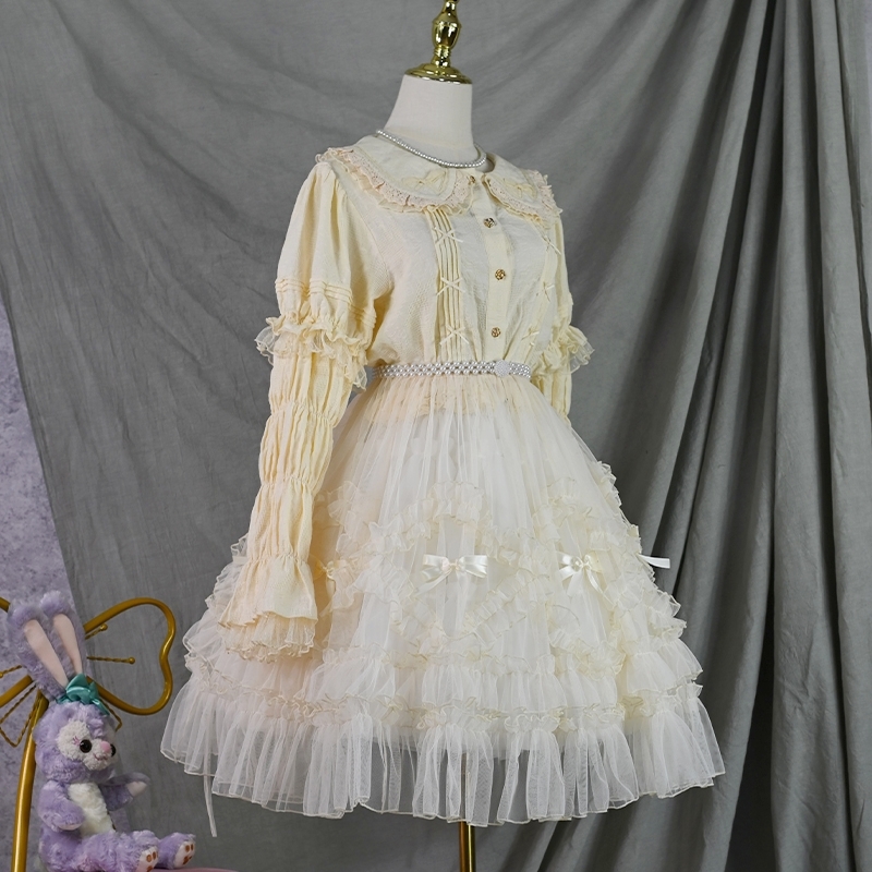 Lolita Лолита over юбка pechi пальто имеется юбка chu-ru юбка 2Way низ .. симпатичный длинный длина medium длина длина 63cm
