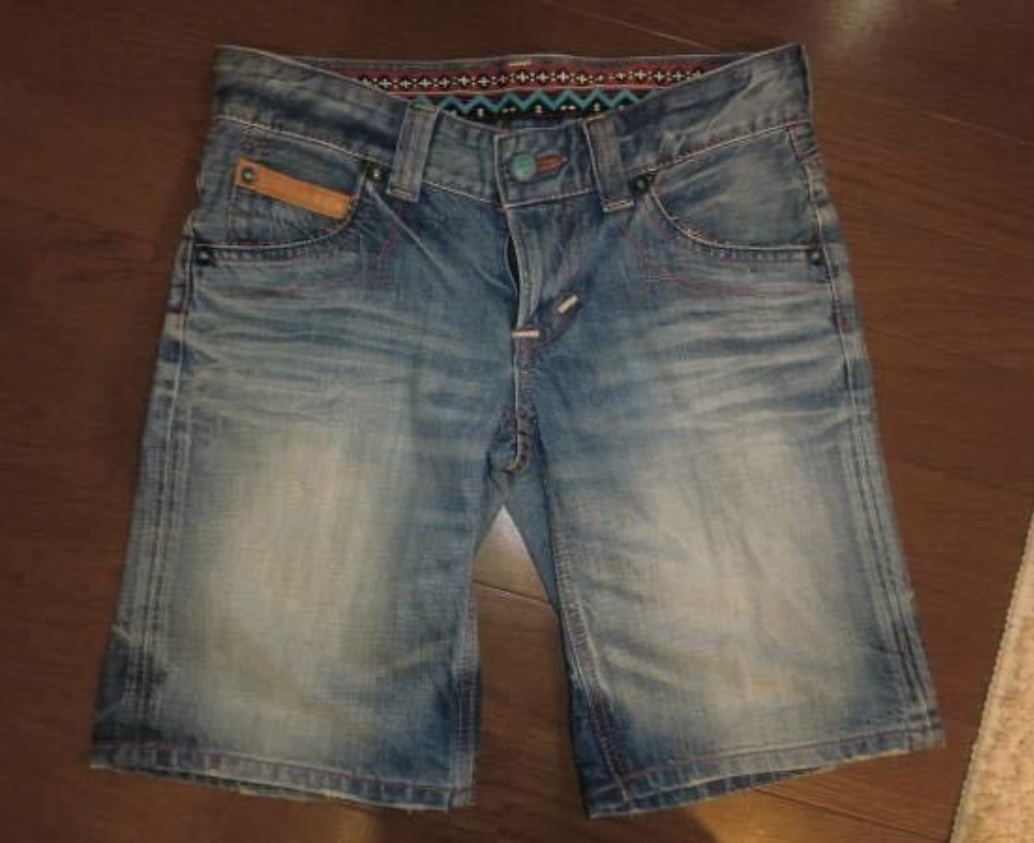  Edwin BLUE TRIP BT5598 половина Denim XS шорты 27.28 дюймовый соответствует 