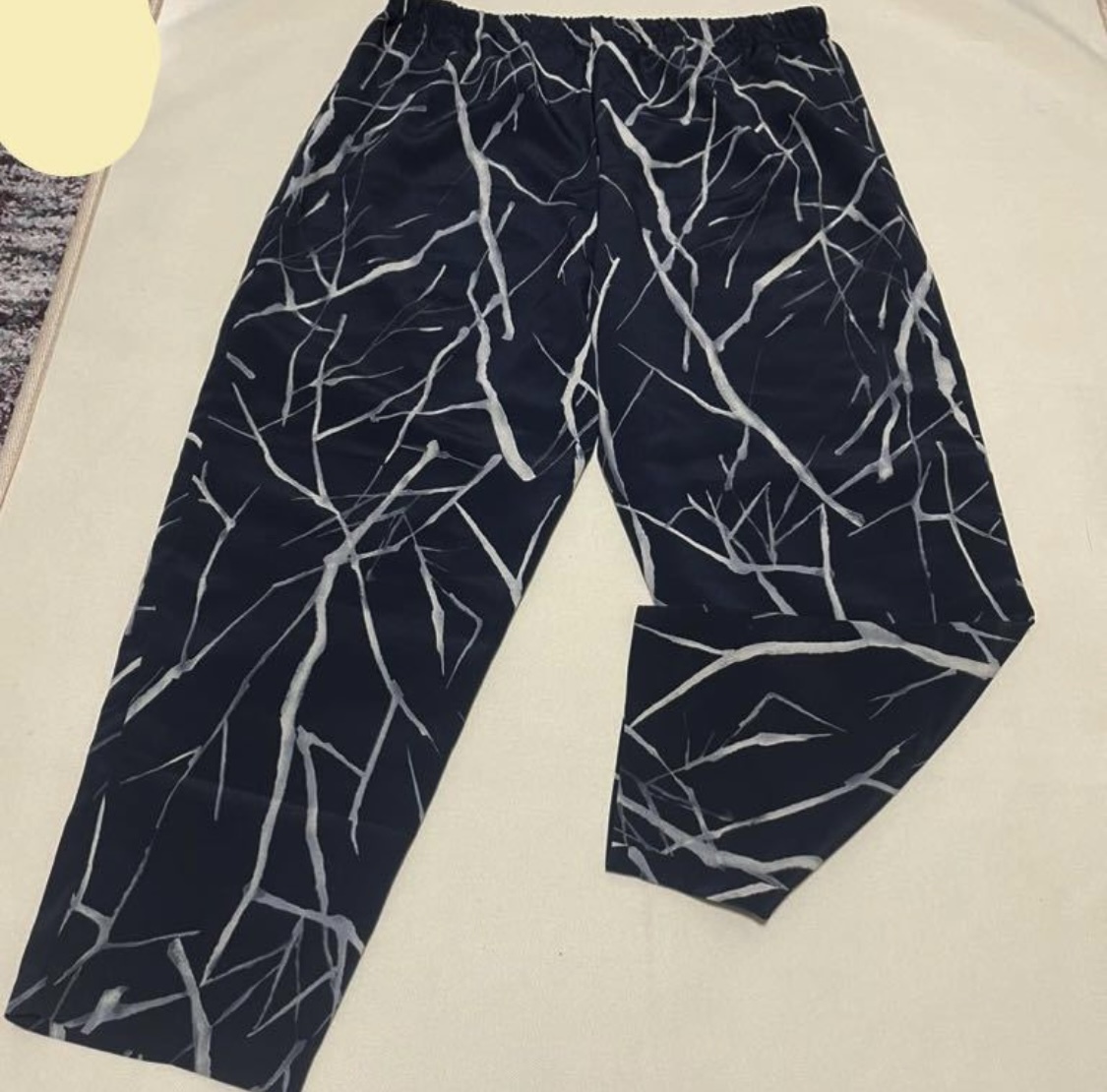  pattern pants .... cloth pants waist rubber 82cm- navy blue color navy large size 2XL 3XL corresponding 