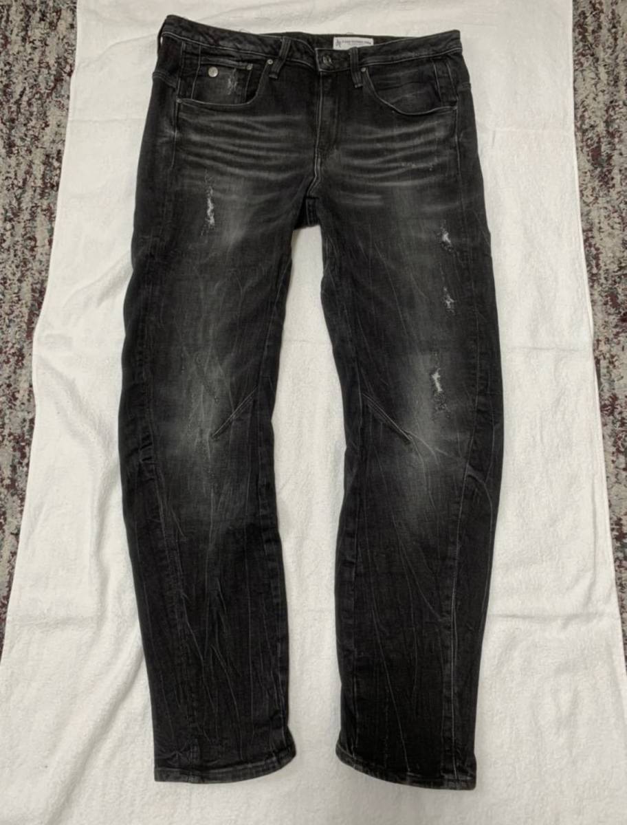 ジースター ロウ G-STAR RAW 3301 ジーンズ デニム W26 ブラック系 USED加工 デニムパンツ