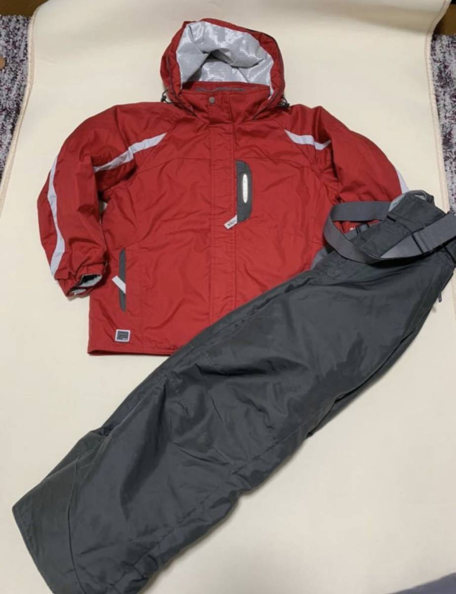 Fila Fila Skiwear Верхняя и ведущая набор Red x Серый сноуборд износ 130 размер функции регулировки размера