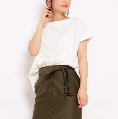 ラスト　新品　 THE SHOP TK　リップルタック入りカットソー　オフホワイト(003)　12(M)　定価2189円