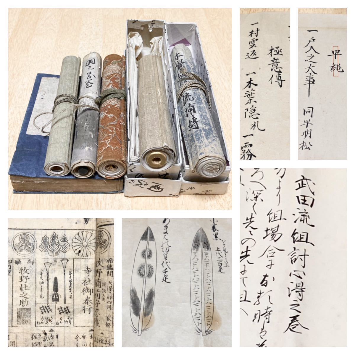 和本江戸期甲州流軍学/武具写本「手控」1冊/絵入古書古文書