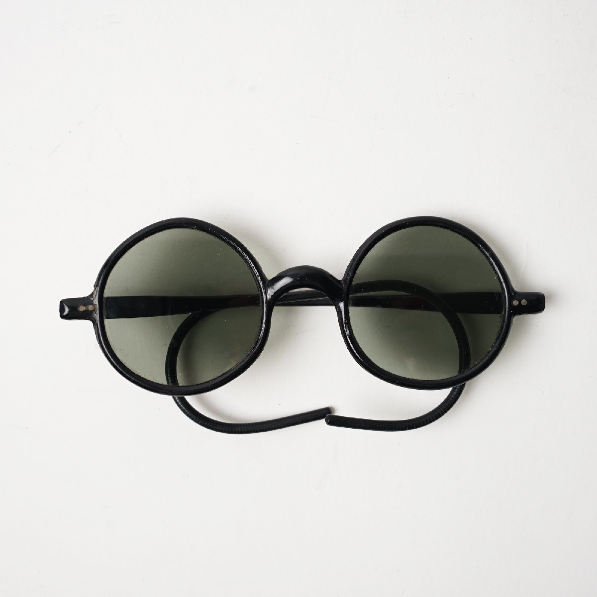 フランス ヴィンテージデッドストック セルフレームサングラス フレンチフレーム ラウンドサングラス サングラス 丸眼鏡めがね 縄手[B101_画像1
