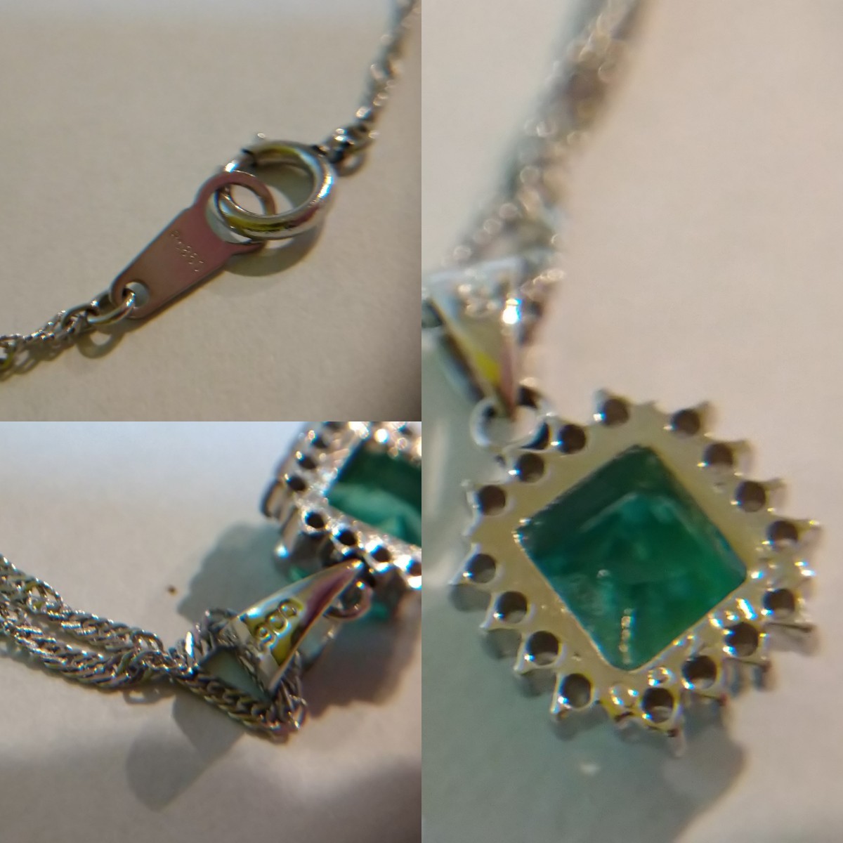 美品 天然 エメラルド ネックレス エメラルド(0.82ct) ダイヤモンド