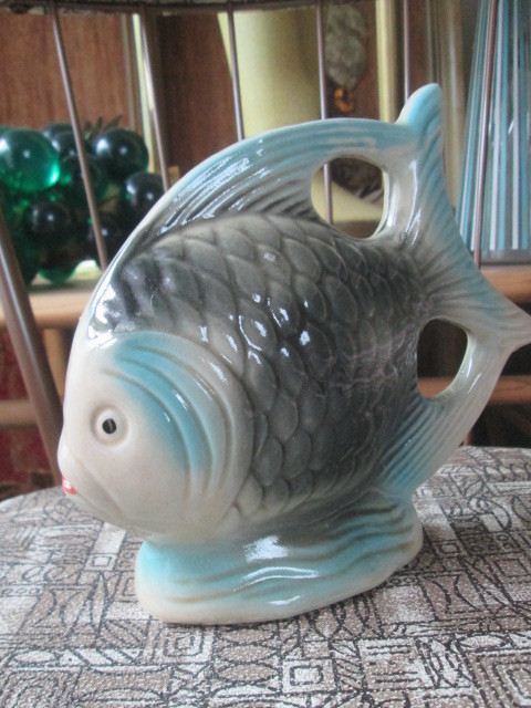 【数々のアワードを受賞】 レア!フランスアンティーク 50s陶器製 ビンテージ 魚の置物ミッドセンチュリー - 置物