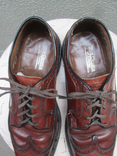 ヤフオク! - JC Penny ビンテージ ウイングチップ レザーシュ...