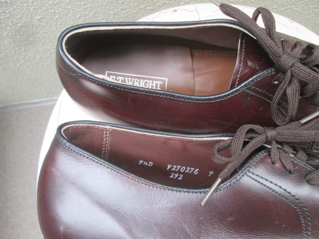 超希少！デッドストック未使用　アメリカンヴィンテージ Wright　USA革靴レザーシューズ9 1/2D古着紳士/英国60’s70’sオールデンチャーチ_画像4