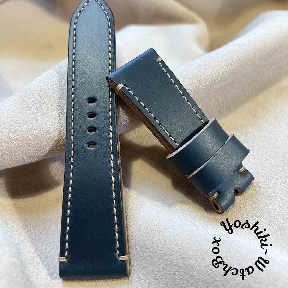 hor-26 ホーウィン ホースバットCXL 腕時計ベルト ミッドナイトブルー (ラグ幅26mm - バックル幅22mm)
