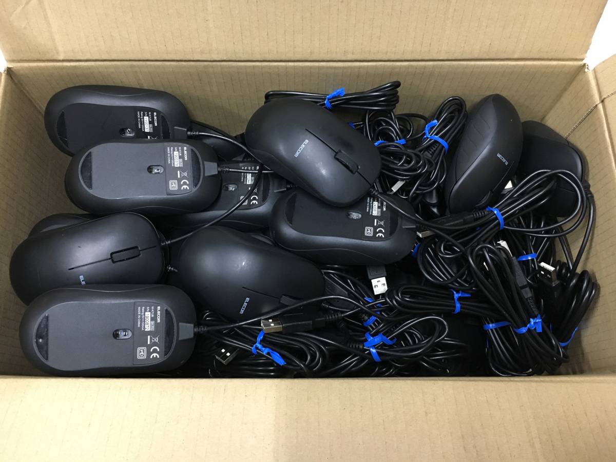 A20405)ELECOM M-K7UBBK/RS optics type wire mouse USB used operation goods 40 point set 