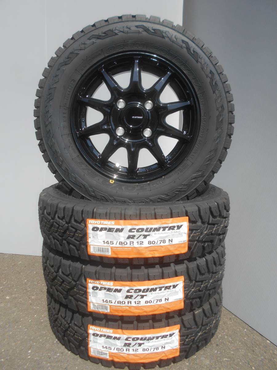 新品4本セット■トーヨーオープンカントリーR/T■145/80R12ゴツゴツタイヤ■軽トラエブリーハイゼットキャリーサンバーNバンバモスピクシス_画像1