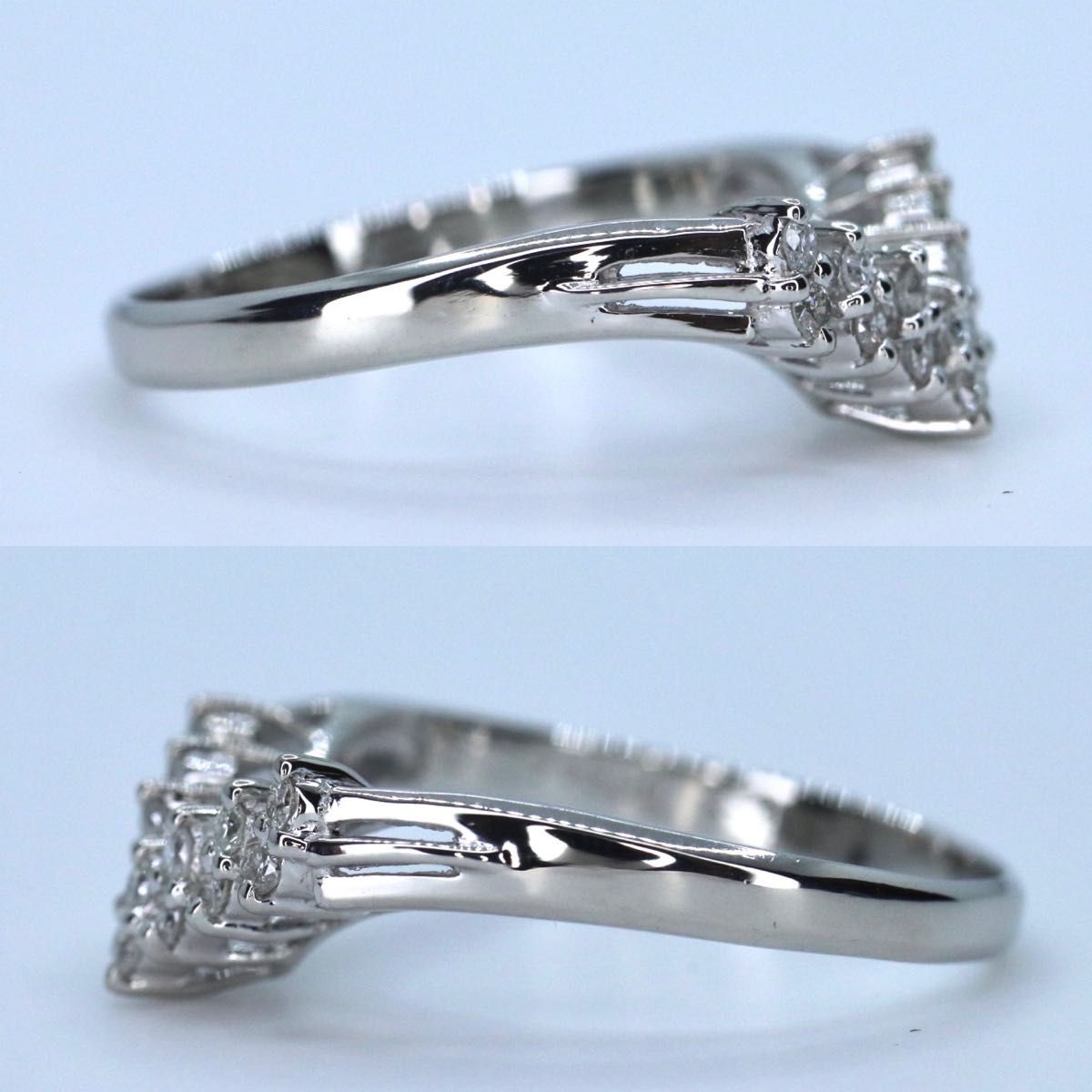 pt900 Vラインダイヤモンドリング 0.17ct 14号 | alfasaac.com