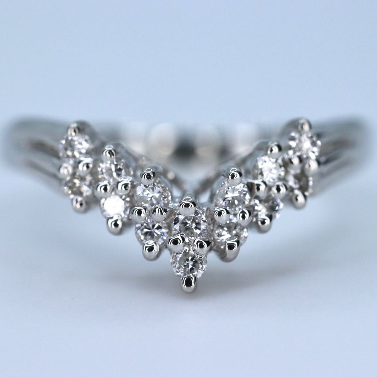 pt900 Vラインダイヤモンドリング 0.17ct 14号 | alfasaac.com