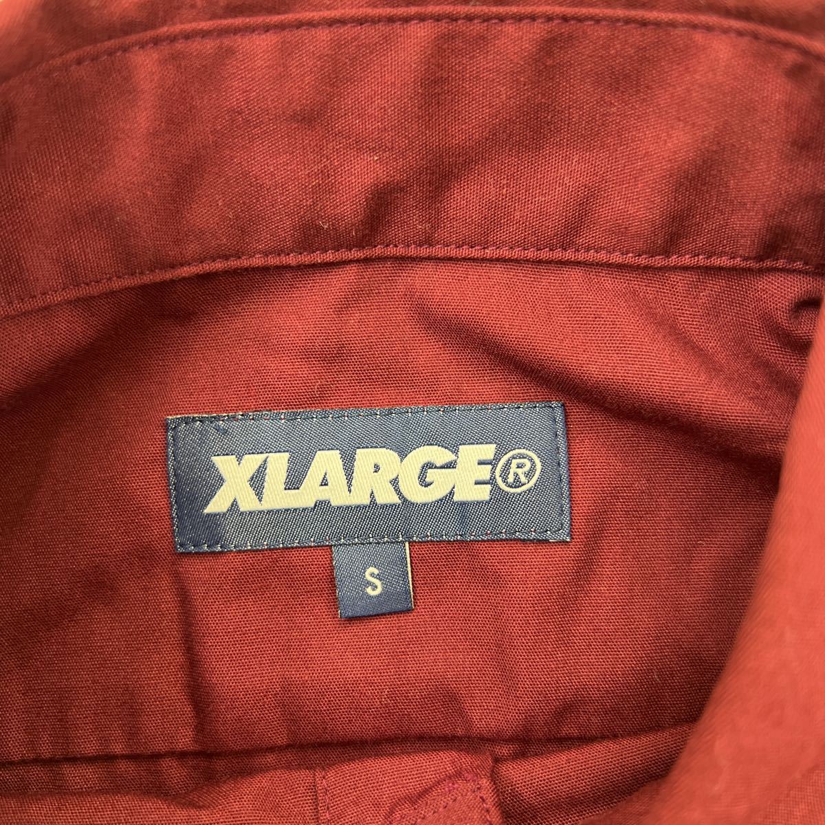 XLARGE ☆ 細身でキレイ◎ ボーリングシャツ 半袖 シャツ バーガンディ エンジ S スタイリッシュ ストリート エクストララージ■AC267_画像5