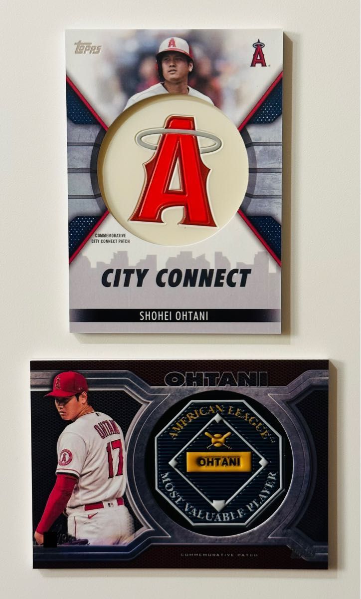 【送料込】 Topps 大谷翔平 2022 2023 レリック カード 99枚限定 MVP キャップ パッチ 2枚セット