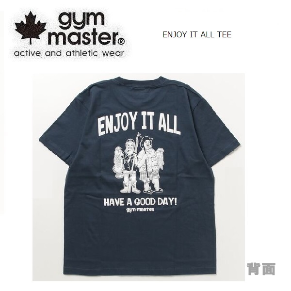 gym master ジムマスター 5.6oz エンジョイイットオールＴシャツ ネイビー XL　G174751　メンズ　アウトドア　バックプリント_画像1