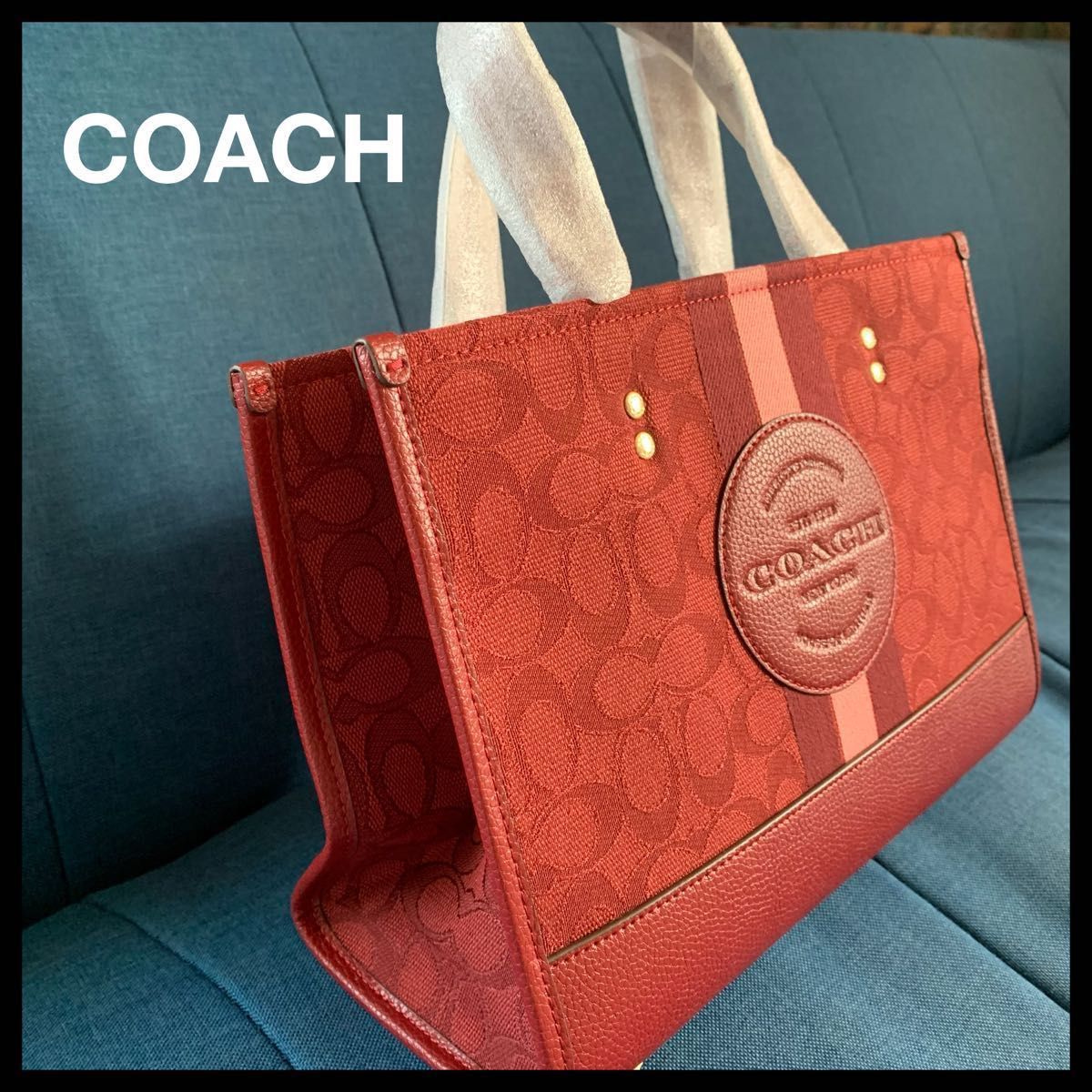 新品♪COACH】デンプシーシグネチャー ジャカード ウィズ ストライプ