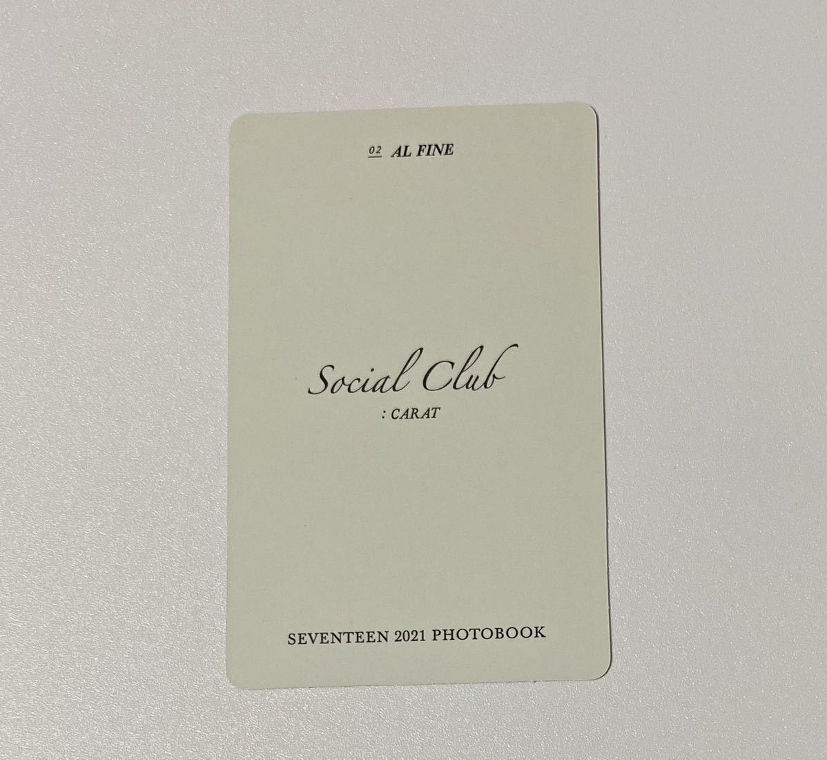 SEVENTEEN ウォヌ SOCIAL CLUB : CARAT AL FINE トレカ WONWOO