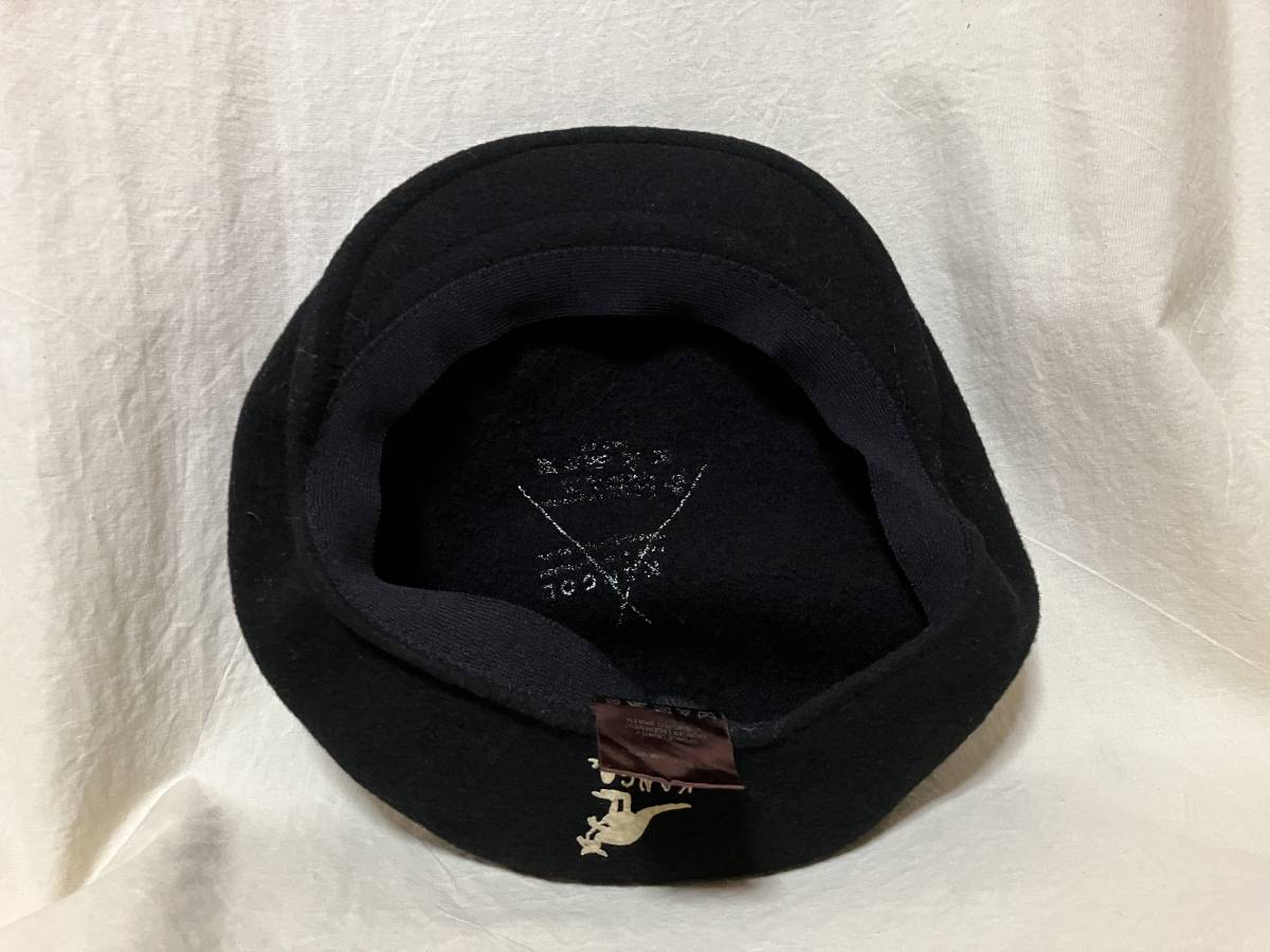 KANGOL Kangol wool / wool hunting cap hat black M secondhand goods 