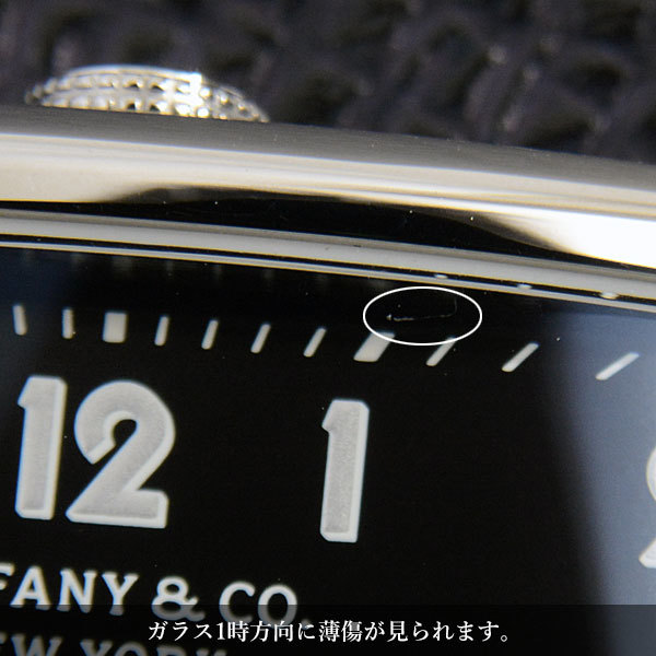 Tiffany clock men's lady's East waist black face battery type stainless steel TIFFANY 34677352 SS used 