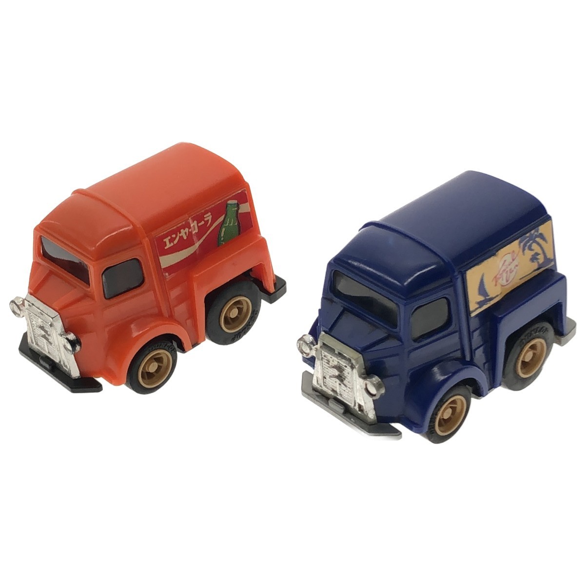 【希少 チョロＱ 2台まとめ】A品番 A-12 CITROEN H TAKARA 初期 シトロエン トラック エンヤコーラ 橙 + トロピカル バン 紺 当時物 F724