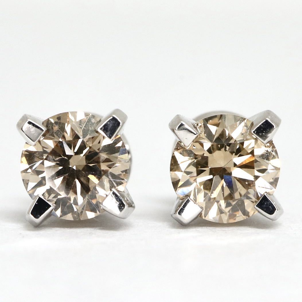 KASHIKEY(カシケイ)◆K18 天然ブラウンダイヤモンド ピアス◆M 0.9g 0.17ct 0.16ct ジュエリー diamond earring pierce DH5_画像1