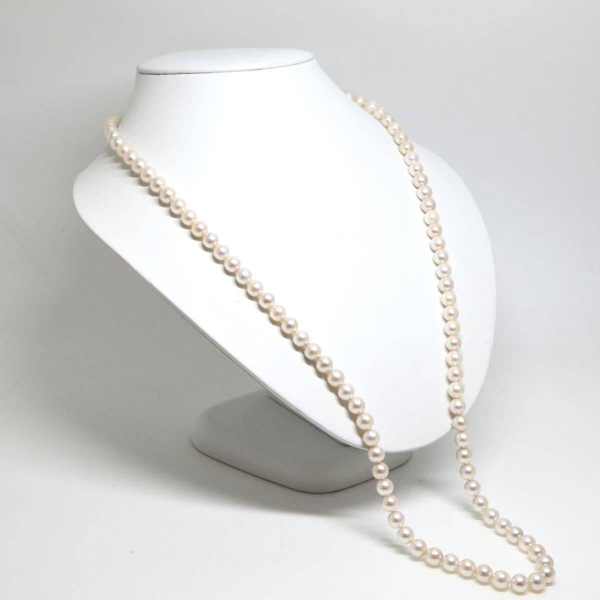 ◆アコヤ本真珠ロングネックレス◆M 57.3g 76.5cm 6.5-7.0mm珠 パール pearl necklace ジュエリー jewelry DC0_画像3