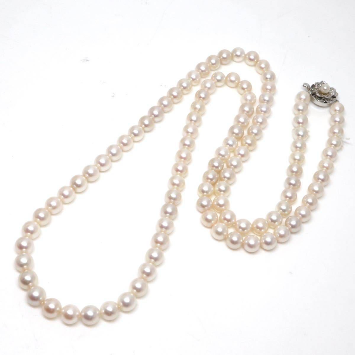 ◆アコヤ本真珠ロングネックレス◆M 57.3g 76.5cm 6.5-7.0mm珠 パール pearl necklace ジュエリー jewelry DC0_画像6